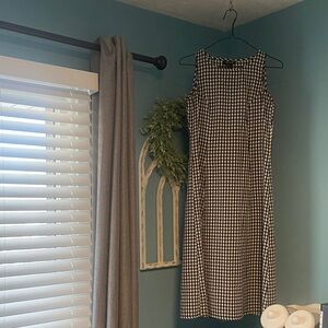 Vintage My Michelle Black and White Gingham Midi Dress